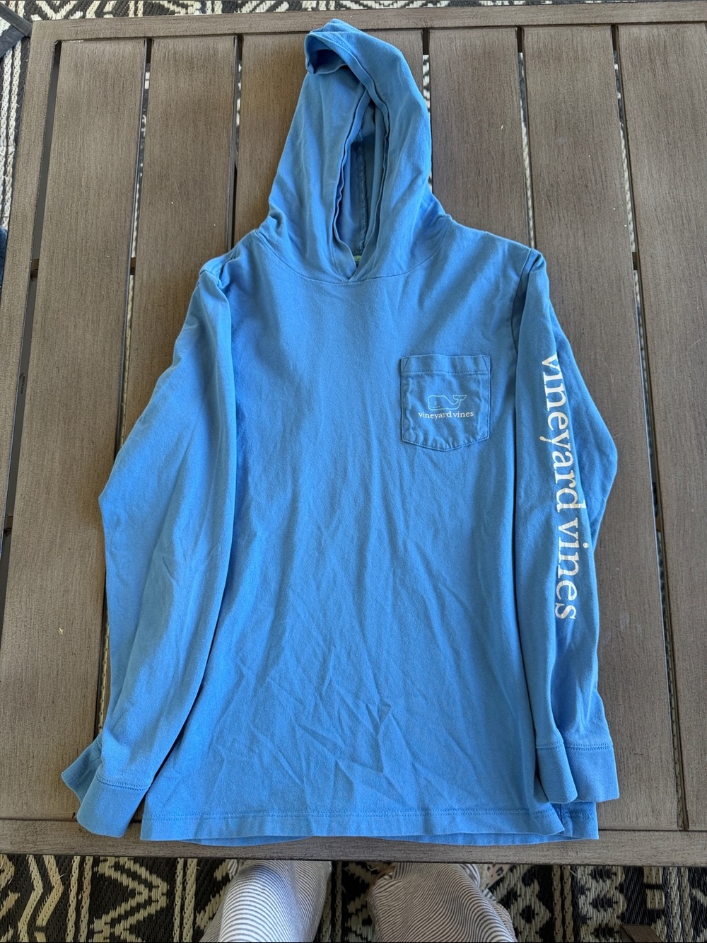 Vineyard Vines Light Blue Kids Hooded Pocket Long Sleeve